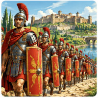 Hannibal et son arm&eacute;e traversant les Alpes avec des &eacute;l&eacute;phants
